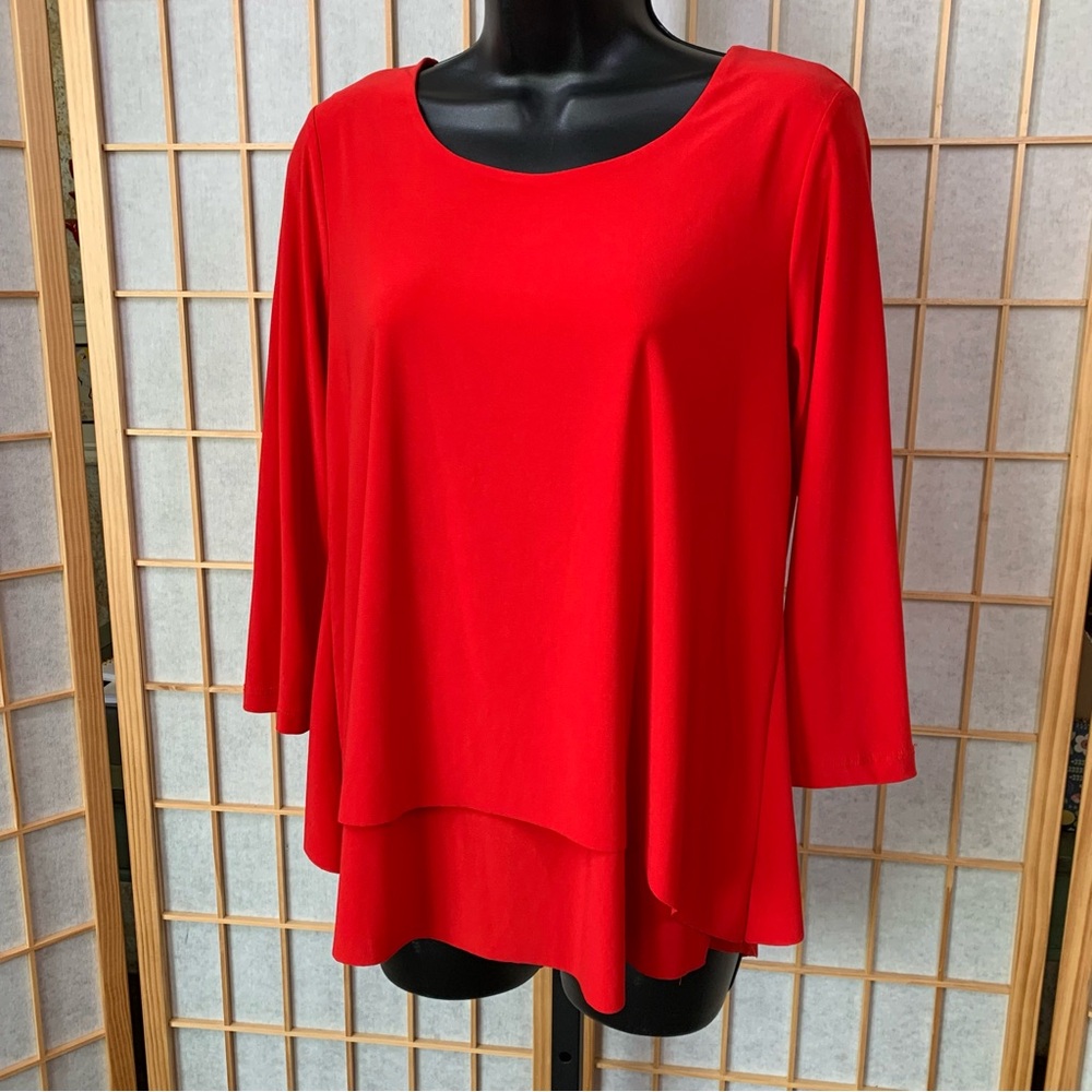 Bali Drapey Red Long Sleeve Blouse